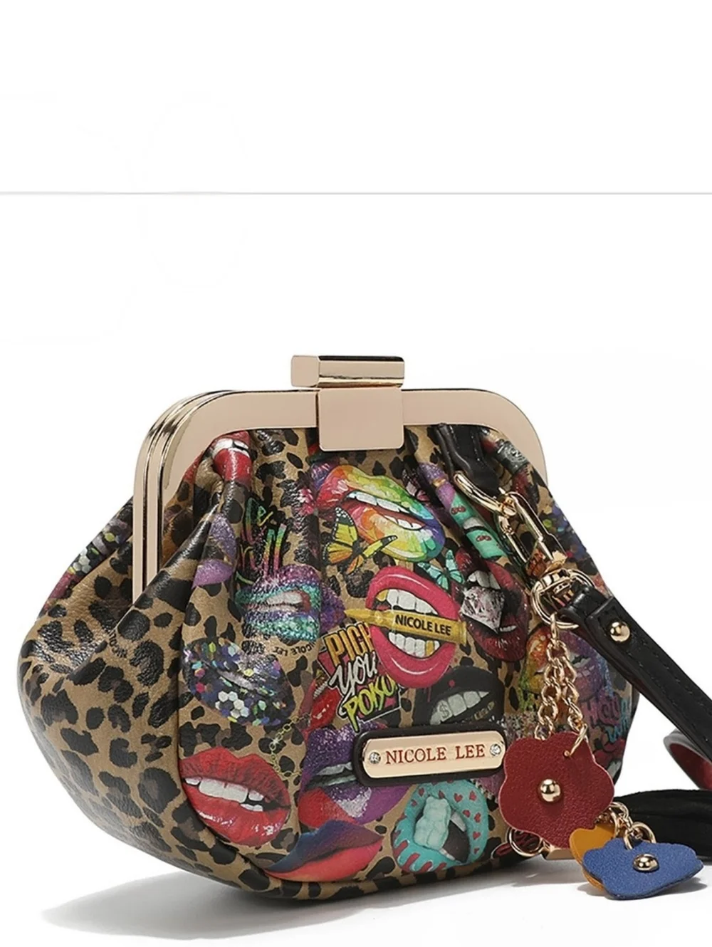 Nicole Lee Printed Coin Purse Collection Wristlet All Emotion with Bag Charms - Picture 13 of 13